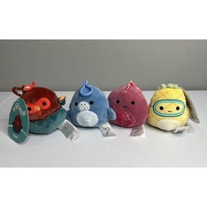Squishmallows Lot Of 4 Keychain Plush Maeve Poleena Maui Reed